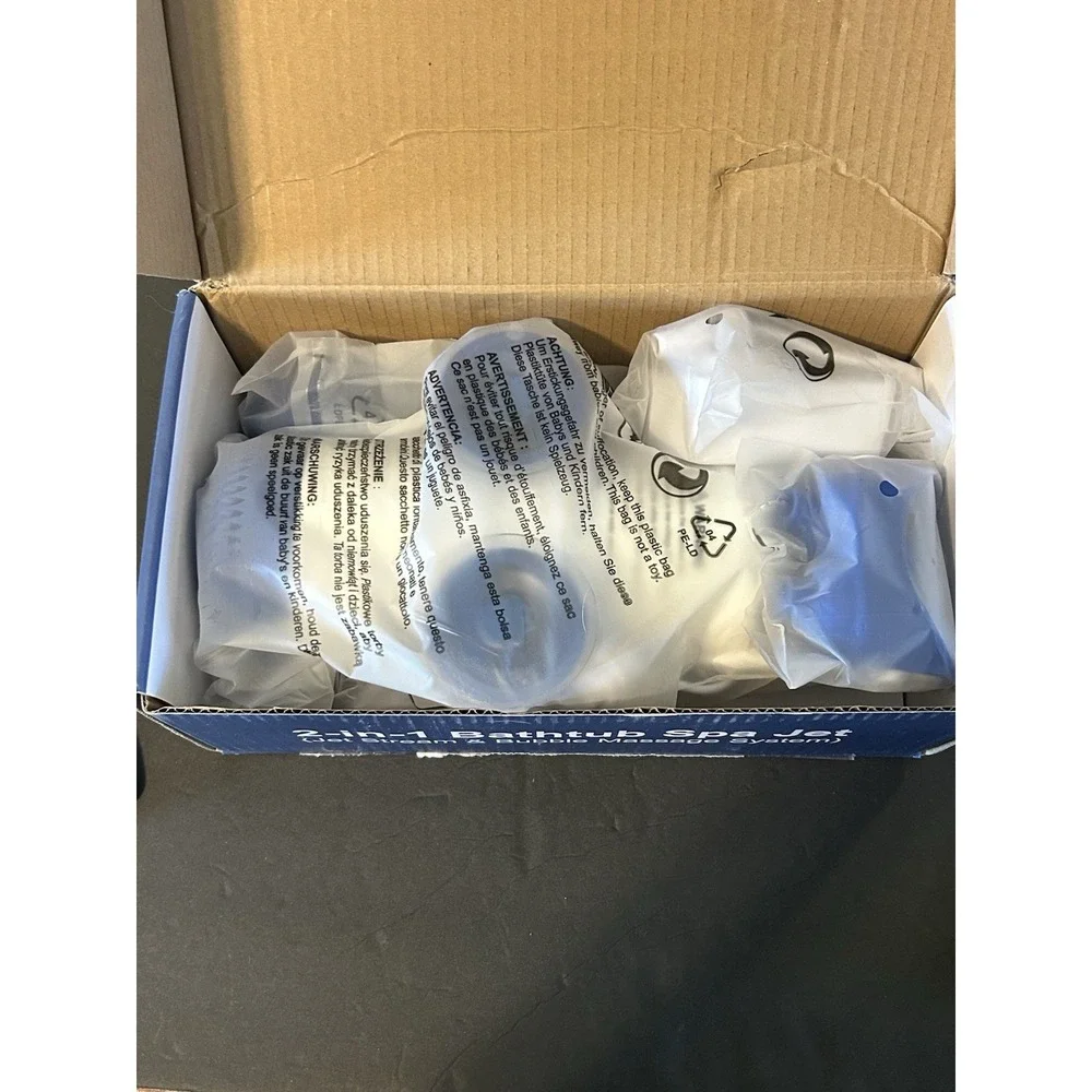 2-in-1 Bathtub Spa Jet Stream‎ & Bubble Massage System White Blue SJ01A